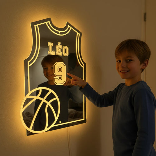 LumiBasket | Espejo LED de Baloncesto Personalizado