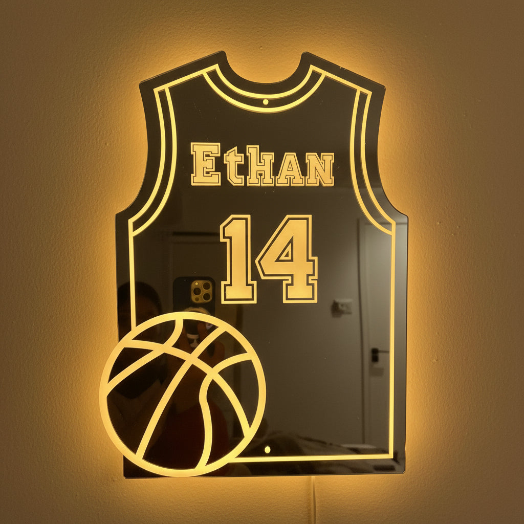 LumiBasket | Espejo LED de Baloncesto Personalizado